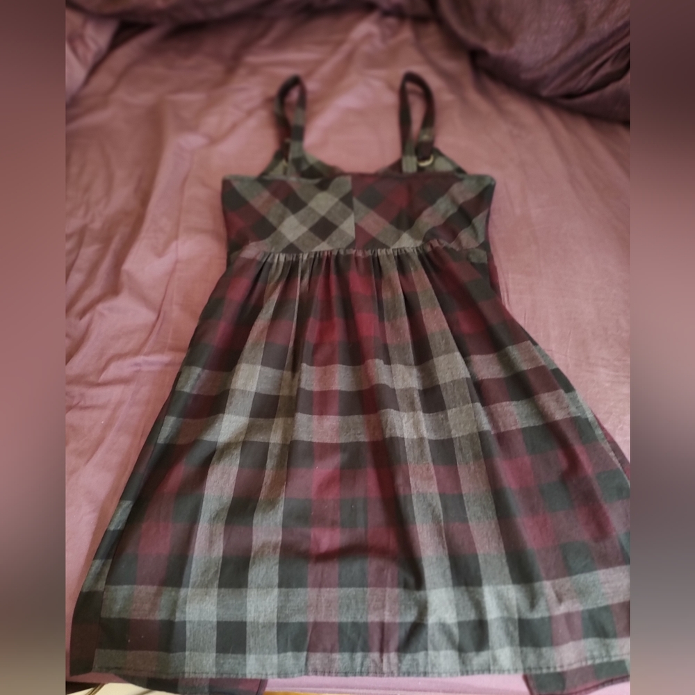 NWT BCBG plaid babydoll open dress - Picture 4 of 11